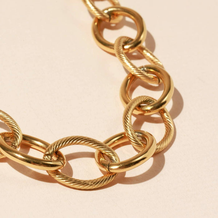 Chain Linked 18K Gold Plated Stainless Necklace