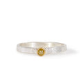 "Champagne" Diamond Stackable Sterling Silver with 14k Bezel Handcrafted Ring - Ceci Greco Designs - KKW-013 - Crystalarium