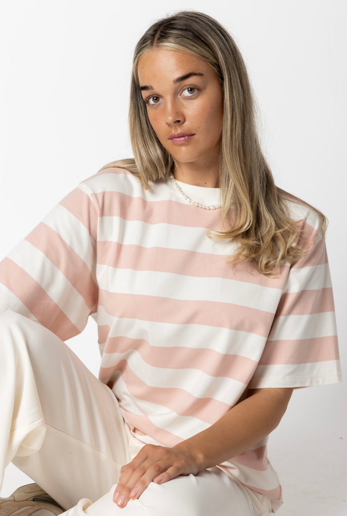 Clementine Candy Stripe Tee - Pink Hyde Boutique