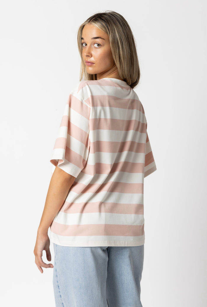 Clementine Candy Stripe Tee - Pink Hyde Boutique