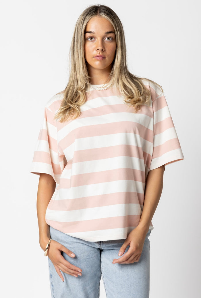 Clementine Candy Stripe Tee - Pink Hyde Boutique