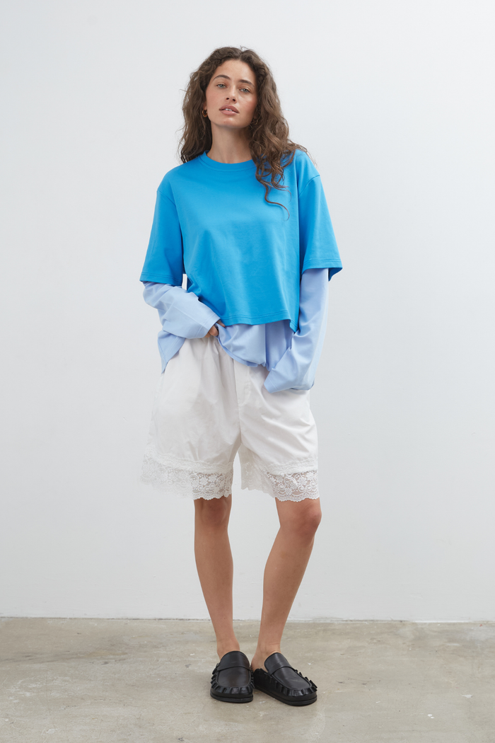 Commonplace Blue Crush LS Tee - Bright Blue Hyde Boutique