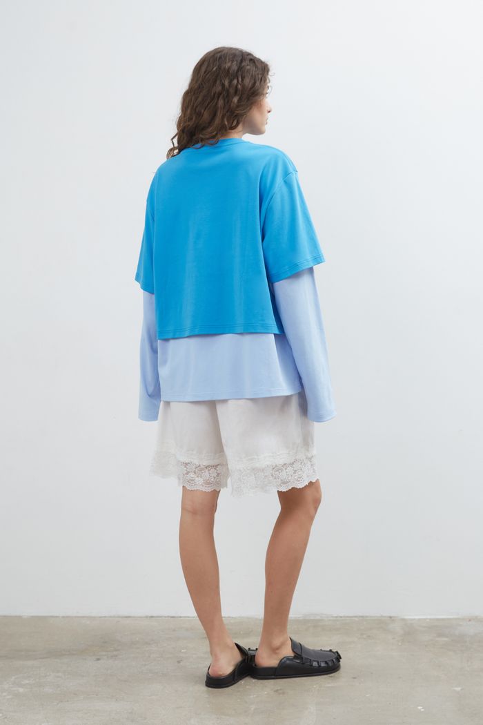 Commonplace Blue Crush LS Tee - Bright Blue Hyde Boutique