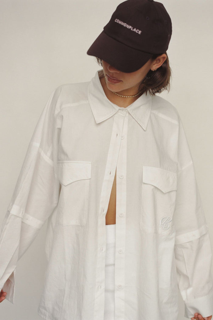Commonplace Ease Shirt - White  Hyde Boutique