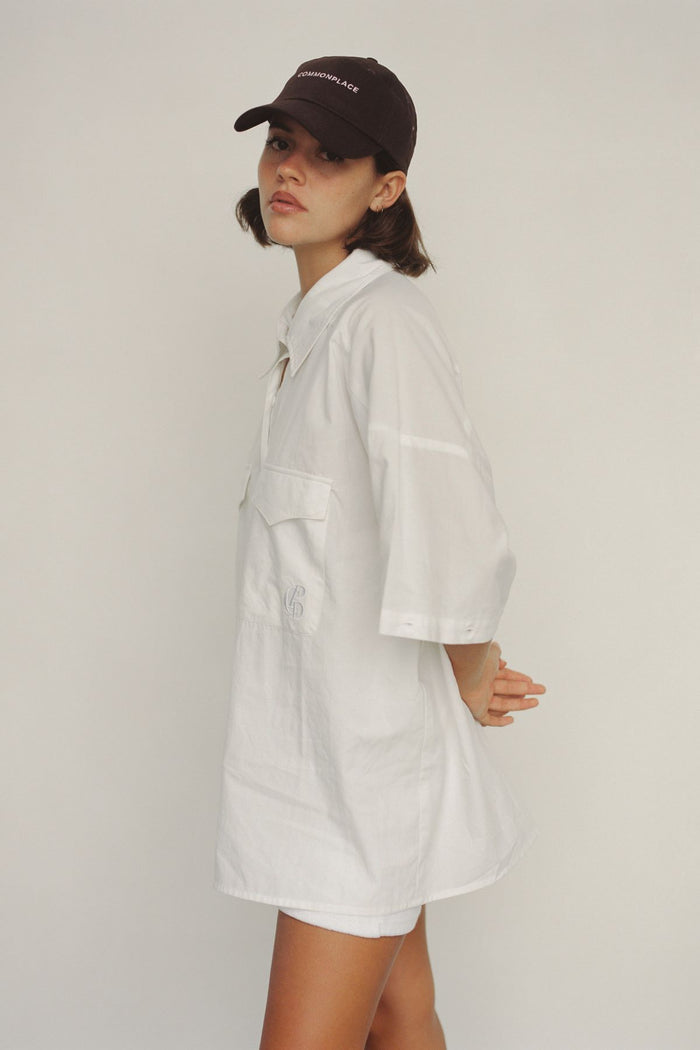 Commonplace Ease Shirt - White  Hyde Boutique