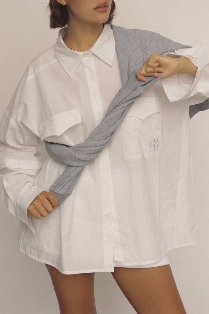 Commonplace Ease Shirt - White  Hyde Boutique