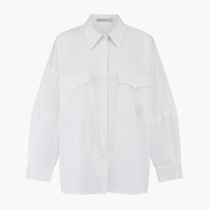 Commonplace Ease Shirt - White  Hyde Boutique