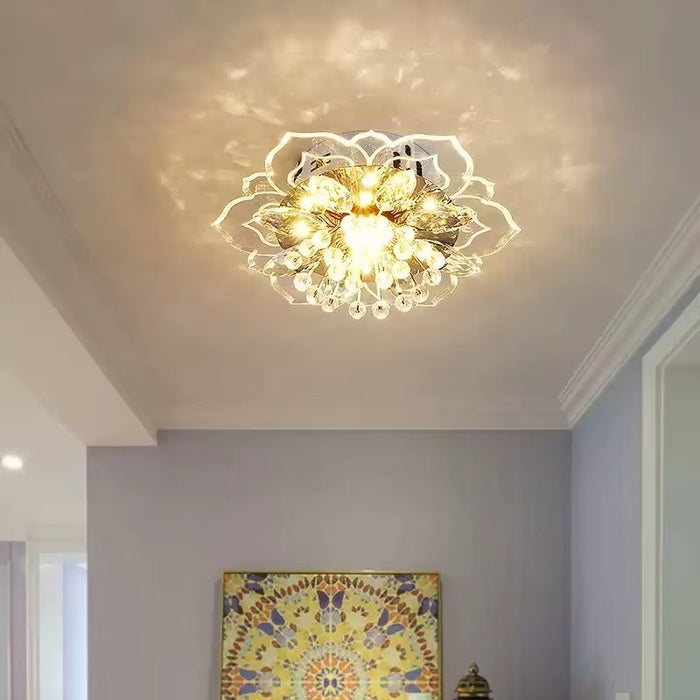 Creative LED Crystal Flower Ceiling Light Chandelier - Canva Home