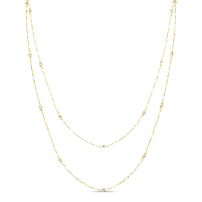 Cubic Zirconia Accented Necklace: 18"