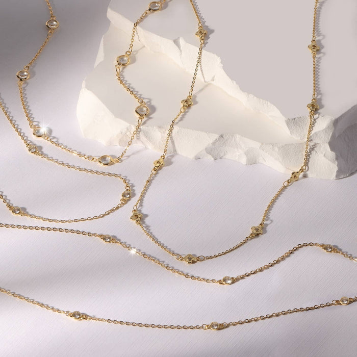 Cubic Zirconia Accented Necklace: 18"