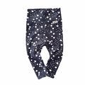 Handmade polka dot leggings for babies and toddlers, featuring a stylish black and white design. Soft, stretchy, and perfect for everyday wear, playtime, or special occasions. Designed for comfort and movement.