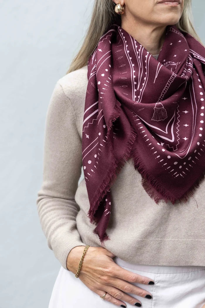 Dark Hampton x Ellie Compton The Hadfield Wool Silk Scarf Accessories > Scarves & Wraps > Wool Silk Scarves > Dark Hampton Hyde Boutique