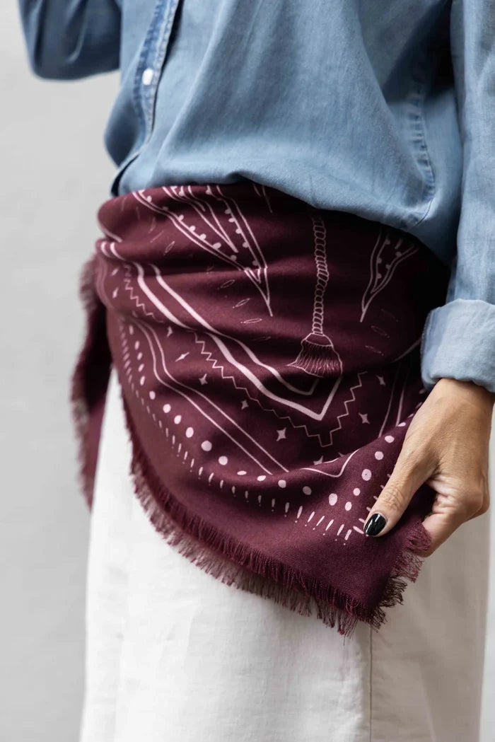 Dark Hampton x Ellie Compton The Hadfield Wool Silk Scarf Accessories > Scarves & Wraps > Wool Silk Scarves > Dark Hampton Hyde Boutique