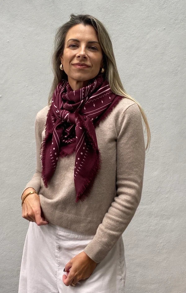 Dark Hampton x Ellie Compton The Hadfield Wool Silk Scarf Accessories > Scarves & Wraps > Wool Silk Scarves > Dark Hampton Hyde Boutique