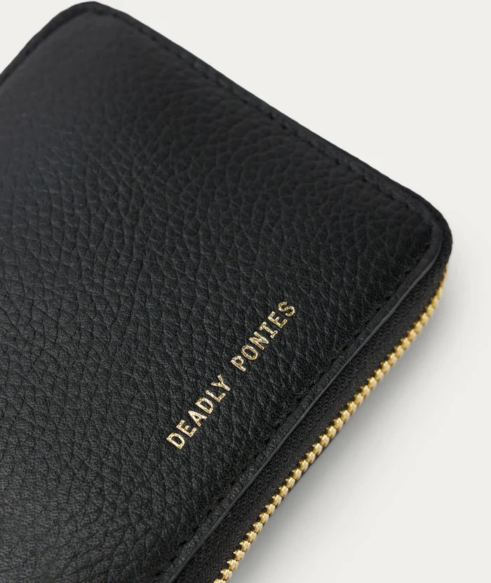 Deadly Ponies Unisex Zip Wallet - Black/Brass Accessories > Women > Accessories > Handbags & Accessories > Deadly Ponies Hyde Boutique
