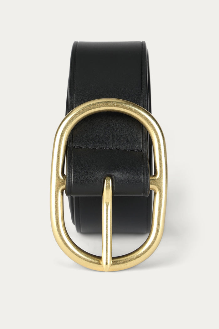 Deadly Ponies Wide Belt Oval - Black/Brass Accessories > Women > Accessories > Belts > Leather Belts > Deadly Ponies Deadly Ponies