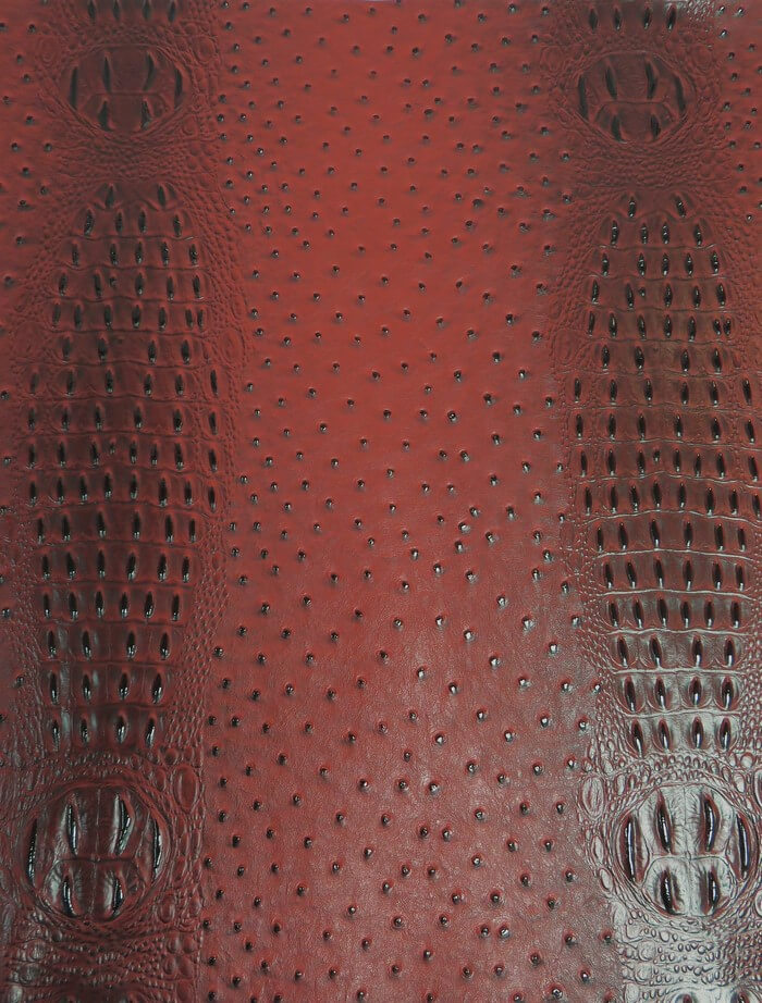 Deadpool Red Mutant Ostrich Gator Embossed Vinyl Fabric / Sold By The Yard