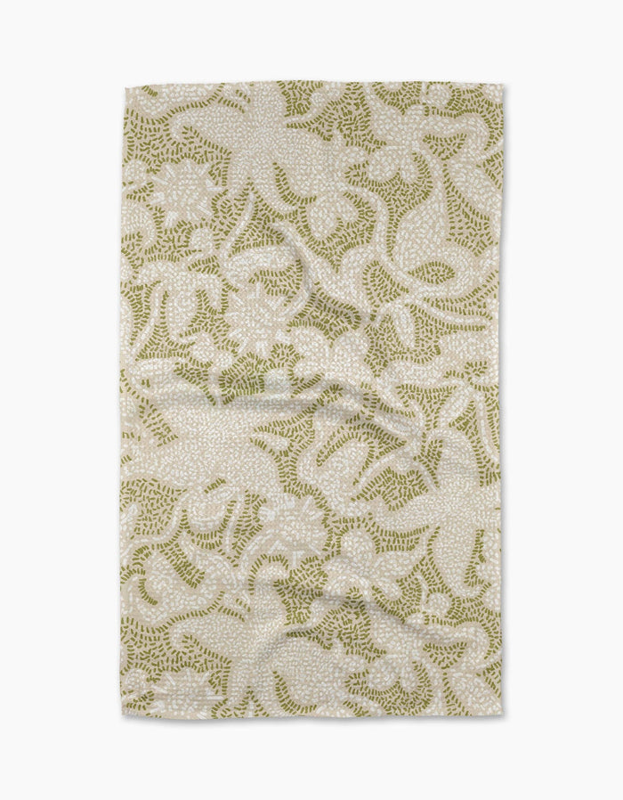 Dotted Floral Garden Tea Towel