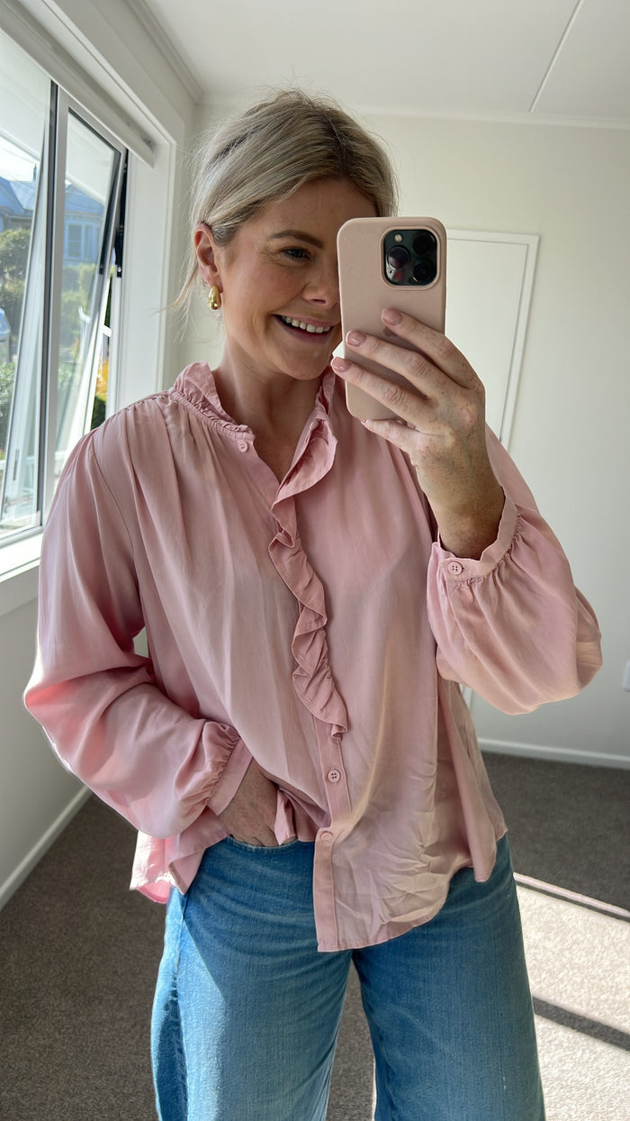 Drama The Label x HYDE Exclusive Cest La Vive Blouse - Dusky Pink Arriving Start Oct Apparel > Women > Clothing > Tops > Blouses > Long Sleeve Blouses > Drama The Label Hyde Boutique