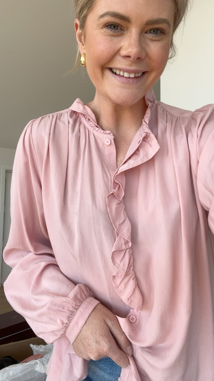 Drama The Label x HYDE Exclusive Cest La Vive Blouse - Dusky Pink Arriving Start Oct Apparel > Women > Clothing > Tops > Blouses > Long Sleeve Blouses > Drama The Label Hyde Boutique
