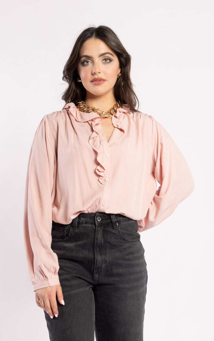 Drama The Label x HYDE Exclusive Cest La Vive Blouse - Dusky Pink Arriving Start Oct Apparel > Women > Clothing > Tops > Blouses > Long Sleeve Blouses > Drama The Label Hyde Boutique
