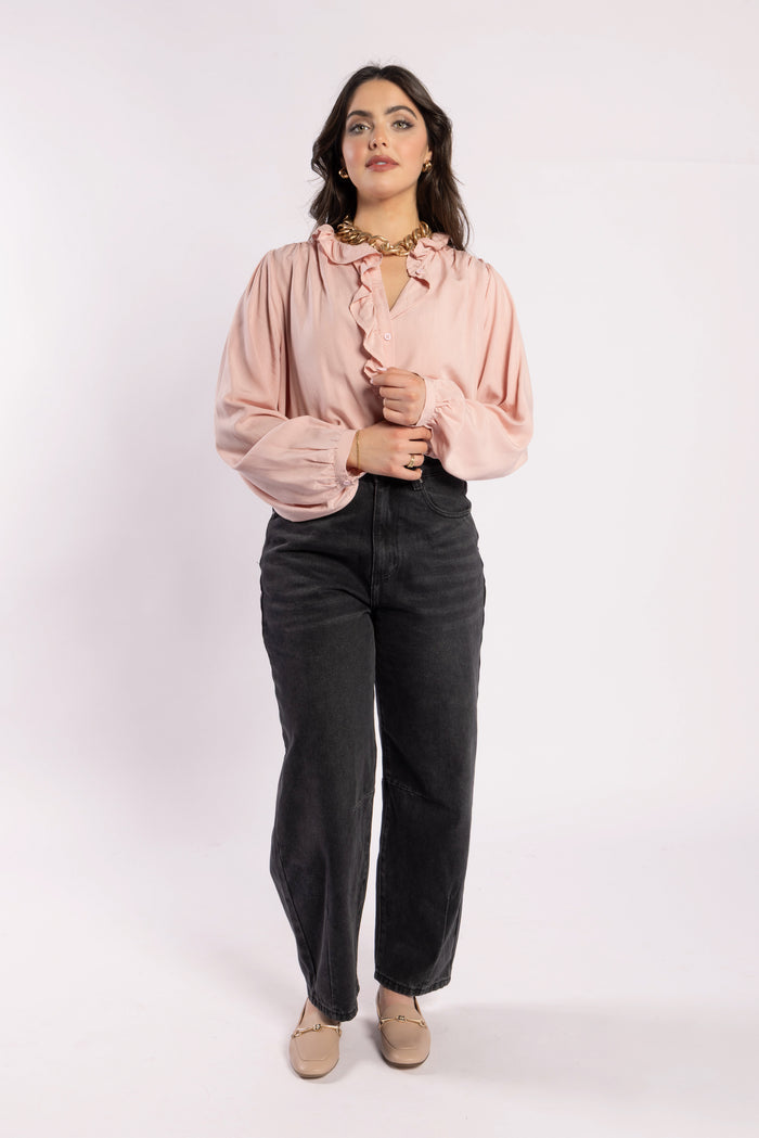Drama The Label x HYDE Exclusive Cest La Vive Blouse - Dusky Pink Arriving Start Oct Apparel > Women > Clothing > Tops > Blouses > Long Sleeve Blouses > Drama The Label Hyde Boutique