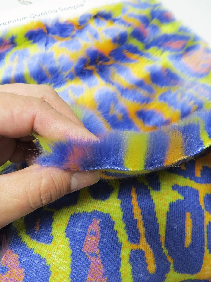 Ecoshag Hippie Jaguar Faux Fur Fabric / Neon Dream