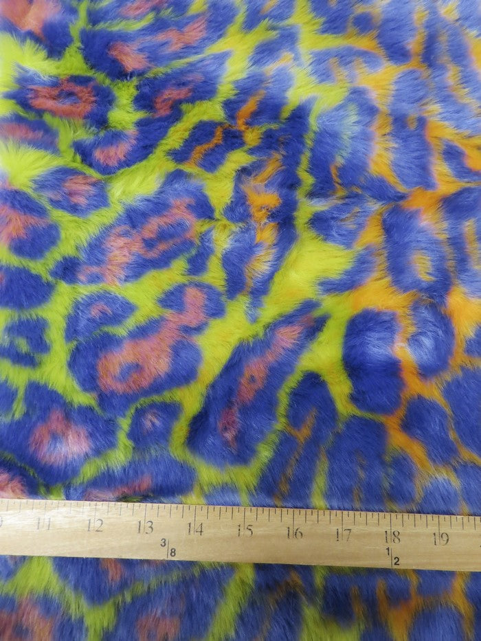 Ecoshag Hippie Jaguar Faux Fur Fabric / Neon Dream