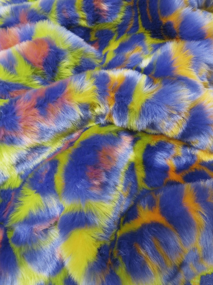 Ecoshag Hippie Jaguar Faux Fur Fabric / Trippy Forest