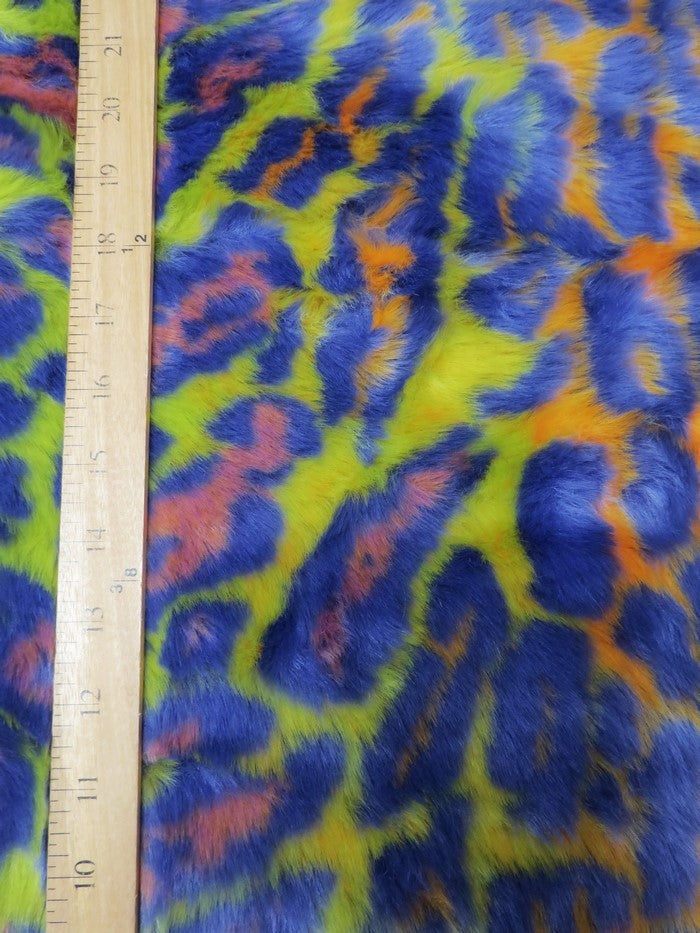 Ecoshag Hippie Jaguar Faux Fur Fabric / Trippy Forest