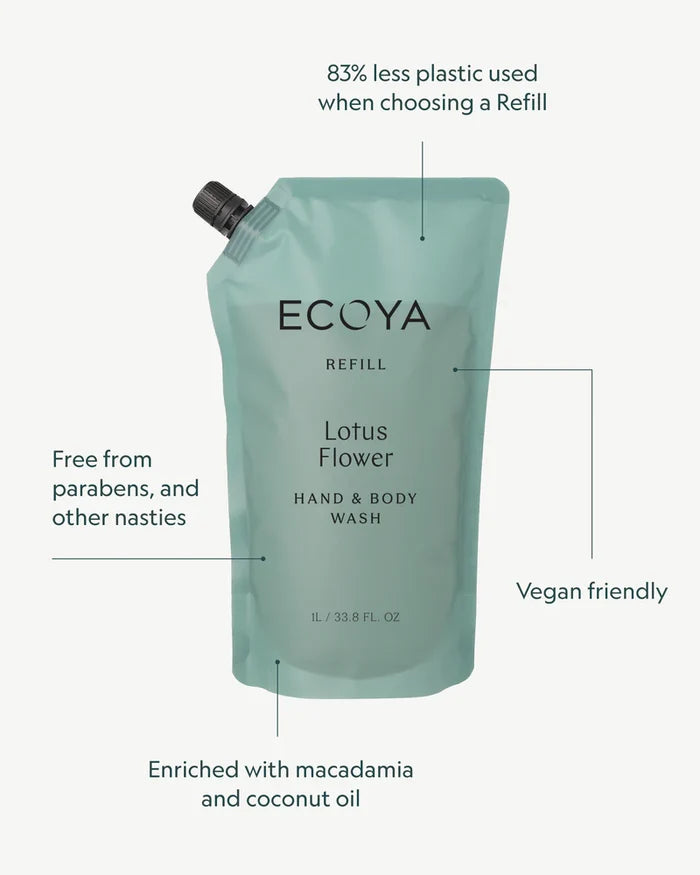 Ecoya Hand & Body Wash Refill - Lotus Flower Health & Beauty > Women > Beauty & Personal Care > Bath & Body > Body Washes > ECOYA Hyde Boutique