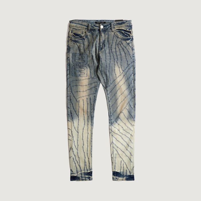 Embellish Hunter Desert Wash Denim Jeans (EMBSUM24-001) featuring distressed detailing and a slim fit design for a stylish, rugged look
