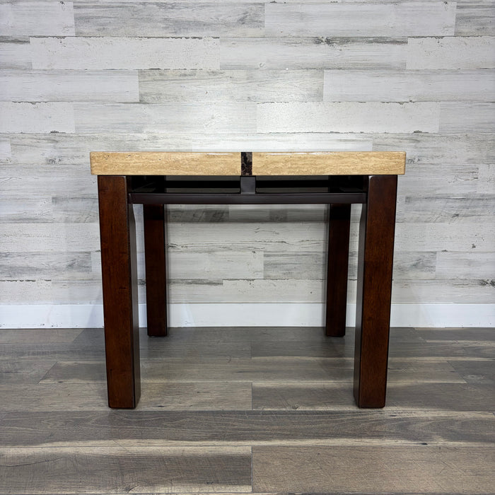 Faux Marble Top End Table