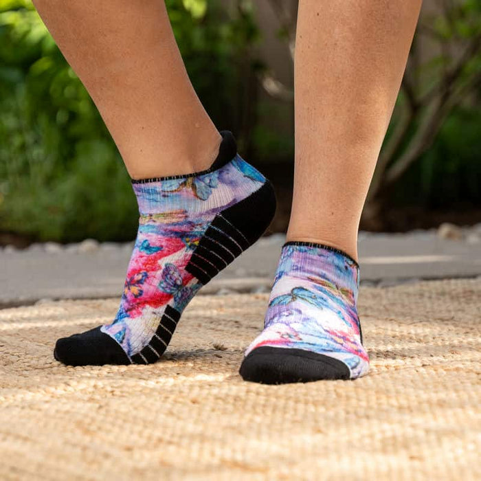 Viasox Flower Power Ankle Compression Socks Bundle 3-Pack stretched display