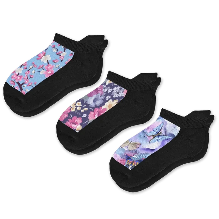 Viasox Flower Power Ankle Socks Bundle 3-Pack front view