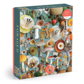 A 1000 piece puzzle box featuring a vibrant and detailed image of various mushrooms on a grey background, with the product title 'Foraged' visible.
