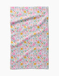 Floral patterned towel on a white background