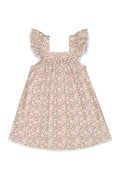 Piyama Girls Harriet Lounge Dress - Cotton - Floret Pink + Trim — front view