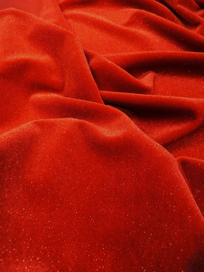GLITTER STRETCH VELVET 360 GRAMS SPANDEX FABRIC / Navy Blue / Sold by the Yard