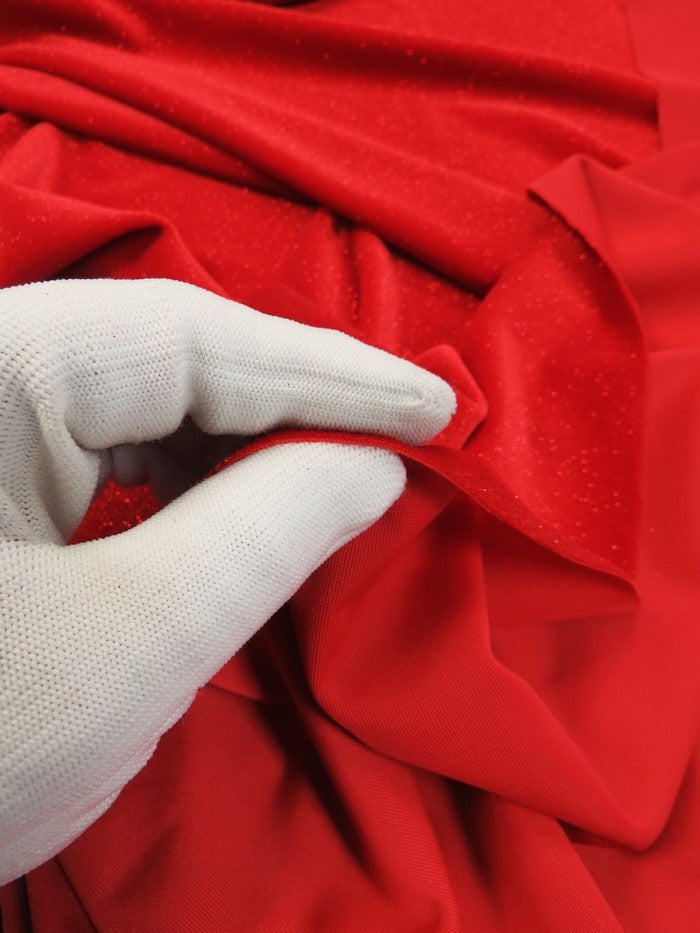 GLITTER STRETCH VELVET 360 GRAMS SPANDEX FABRIC / Olive / Sold by the Yard