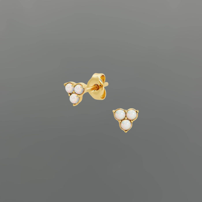 Gold Triple Opal Trinity Studs