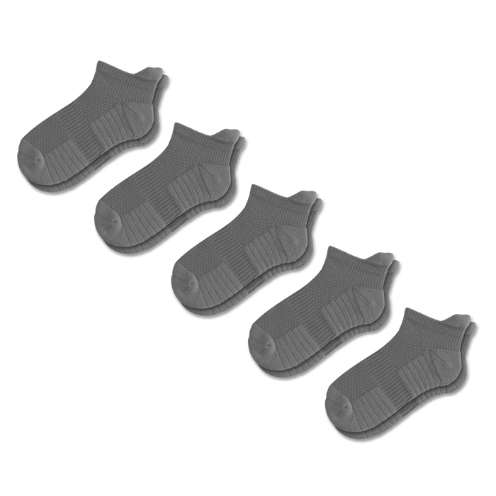 Viasox Gray Ankle Compression Socks 5-Pack Bundle front view