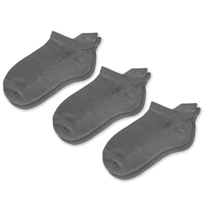 Viasox Gray Ankle Socks Bundle 3-Pack front view