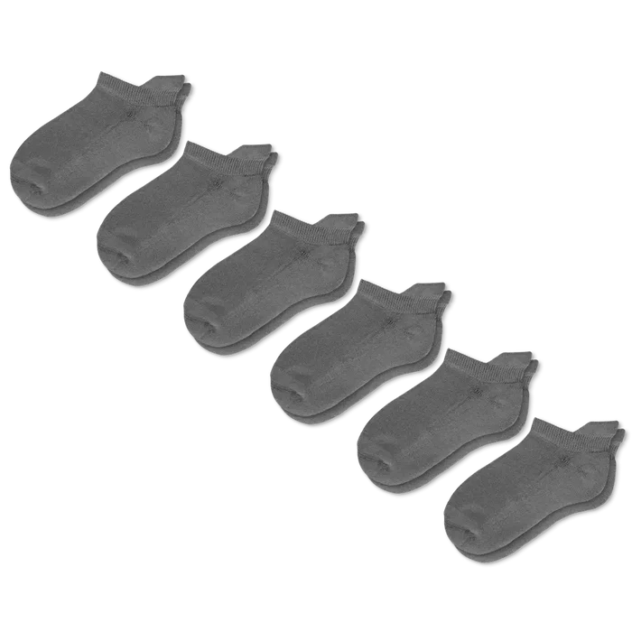 Viasox Gray Ankle Socks Bundle 6-Pack front view