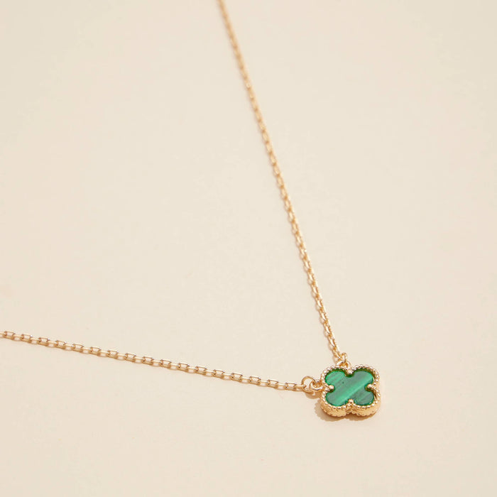 Green | Single Flower Charm  Necklace