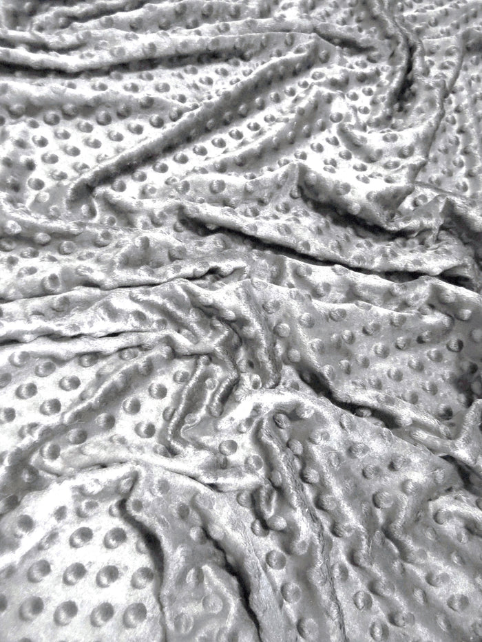 Grey Minky Dimple Dot Baby Soft Fabric / Sold By The Yard