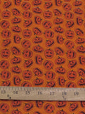 Halloween Pumpkins Orange Poly Cotton Fabric