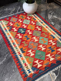Hand woven flat kilim, 3x5 ft