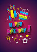 DoorFoto Door Cover Happy Birthday Purple Background