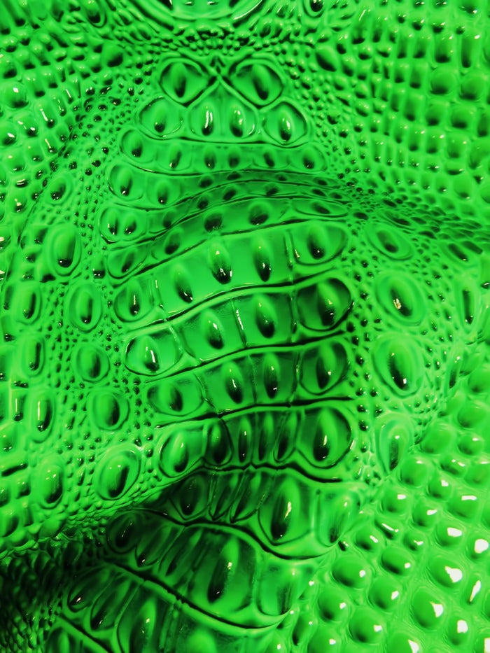 Honey Caramel Florida Gator 3D Embossed Vinyl Fabric / Sold By The Yard